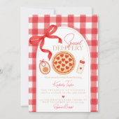 Special Delivery Hart Pizza Baby Shower Kaart (Voorkant)