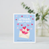 Special delivery Hearts Envelope Valentine's Day Briefkaart (Staand voorkant)