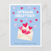 Special delivery Hearts Envelope Valentine's Day Briefkaart (Voorkant)