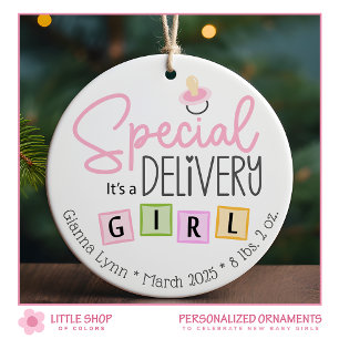Special Delivery Het is een meisje foto Keramisch Ornament