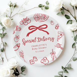 Special Delivery Italiaanse Griljante Strik Baby S Papieren Bordje