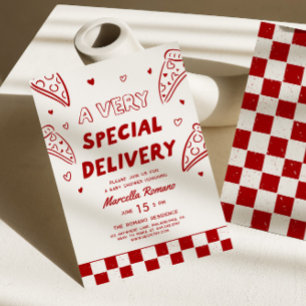 Special Delivery Italiaanse Rode Pizza Baby Shower Kaart