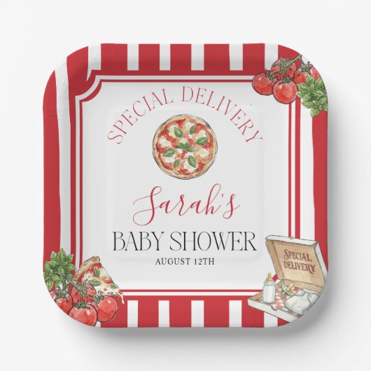 Special Delivery Italian Baby Shower  Papieren Bordje (Voorkant)