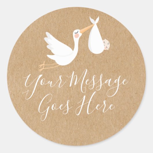 Special Delivery Ooievaar Baby Pasgeborene Ronde Sticker (Voorkant)