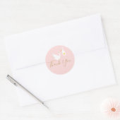 Special Delivery Ooievaar Baby Shower Bedankt Roze Ronde Sticker (Envelop)