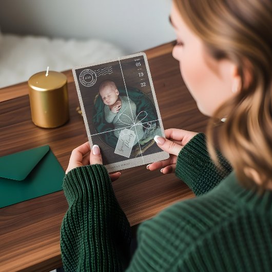 Special Delivery Pakket Baby Geboorte Statistieken Feestdagenkaart