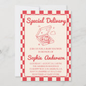 Special Delivery Pizza Baby Borrel Kaart (Voorkant)