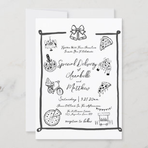 Special Delivery Pizza baby shower cadeau voor een Kaart