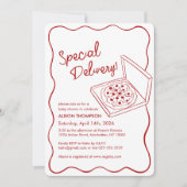 Special Delivery Pizza Baby Shower Kaart (Voorkant)