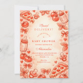 Special Delivery Pizza Baby Shower Kaart (Voorkant)