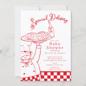 Special Delivery Pizza Baby Shower Uitnodiging (Voorkant)