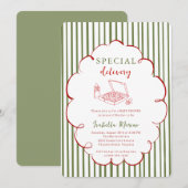 Special Delivery Pizza Baby Shower Uitnodiging (Voorkant / Achterkant)