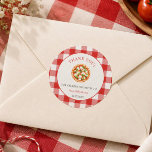 Special Delivery Pizza Italiaanse Baby Shower Ronde Sticker