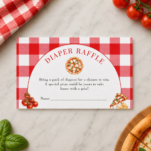Special Delivery Pizza Italiaanse Luier Raffle Notitiekaartje