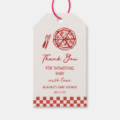 Special Delivery Pizza Thema Baby Shower Cadeaulabel (Voorkant)
