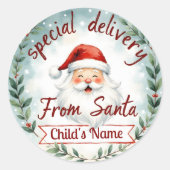 Special Delivery Van Kerstman 3 Ronde Sticker (Voorkant)