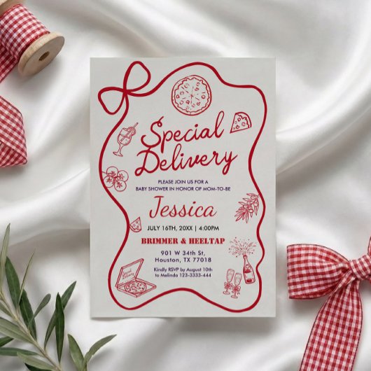 Special Delivery Whimsical Baby Shower Invitation Kaart