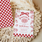 Special Delivery Whimsical Bow Pizza Baby Shower Kaart