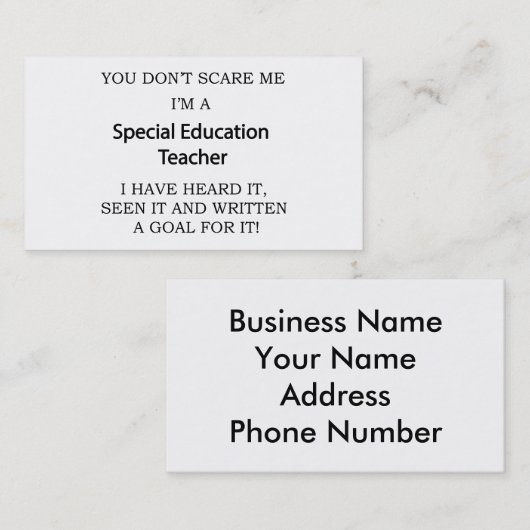 Special Ed. leraar Visitekaartje (Voorkant / Achterkant)
