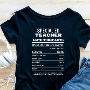 Special Ed Teacher Nutrition Facts Grappig T-shirt