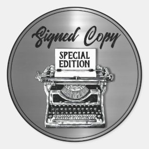 Special Edition Ondertekende kopie Zilver Ronde Sticker