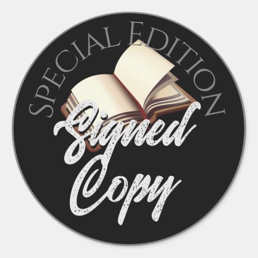 Special Edition Ondertekende kopie Zwart Ronde Sticker (Voorkant)