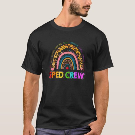 Special Education Teacher Sped Crew Boho Rainbow T-shirt (Voorkant)