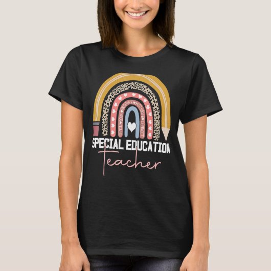 Special Education Teacher Sped Ed Sped Leopard Rai T-shirt (Voorkant)