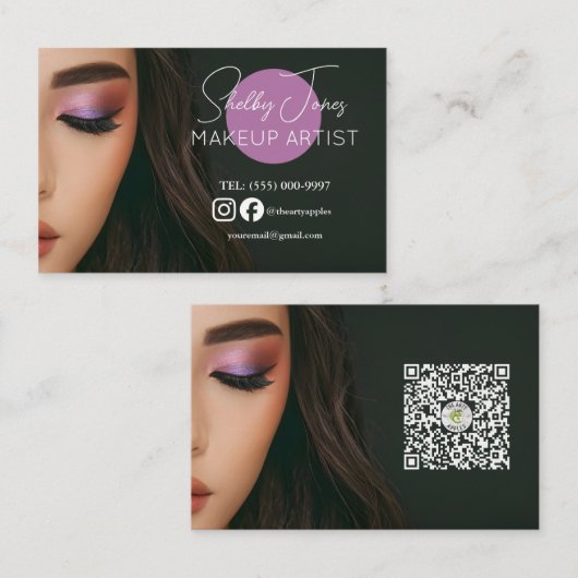 special effect kostuum Make-up Artist MUA foto Visitekaartje (Voorkant / Achterkant)