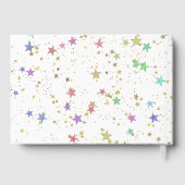 Special Event Kleurrijke sterren op witte achtergr Gastenboek (Achterkant)