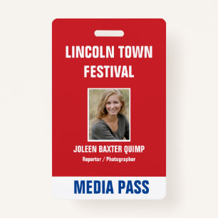 Special Event Security Media Pass QR-code Badge