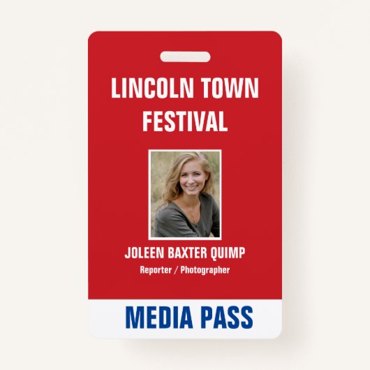 Special Event Security Media Pass QR-code Badge (Voorkant)