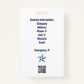 Special Event Security Media Pass QR-code Badge (Achterkant)