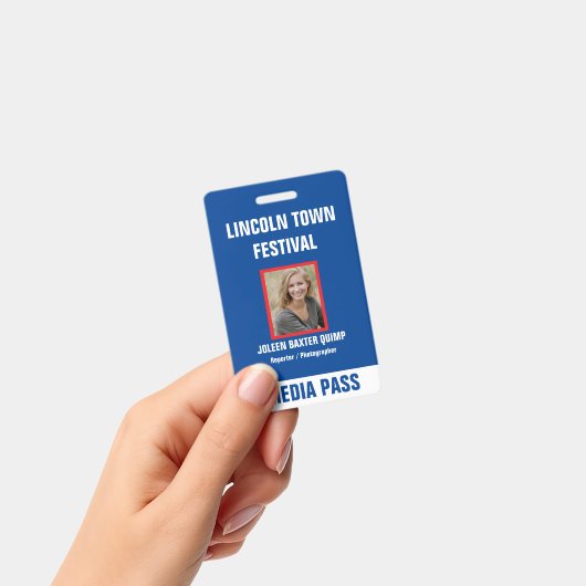 Special Event Security Media Pass QR-code Badge (Handheld)