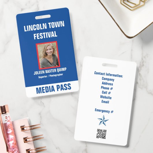 Special Event Security Media Pass QR-code Badge (Kantoor)