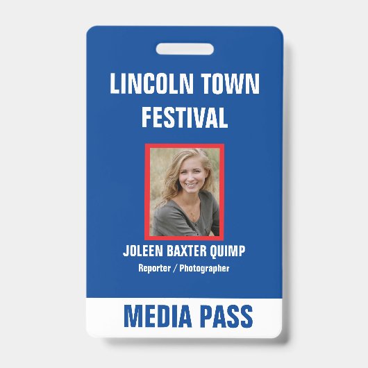 Special Event Security Media Pass QR-code Badge (Voorzijde)