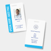 Special Event Security Mediabewijs Badge (Voor- en achterkant)