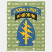 Special Forces Airborne Ranger Aangepaste naam Fleece Deken (Voorkant)