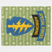Special Forces Airborne Ranger Aangepaste naam Fleece Deken (Voorkant (Horizontaal))
