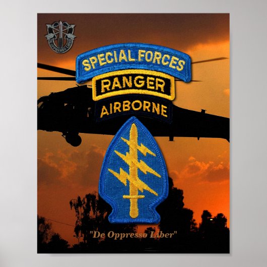 Special Forces Green Berets Rangers SF SFG Poster (Voorkant)