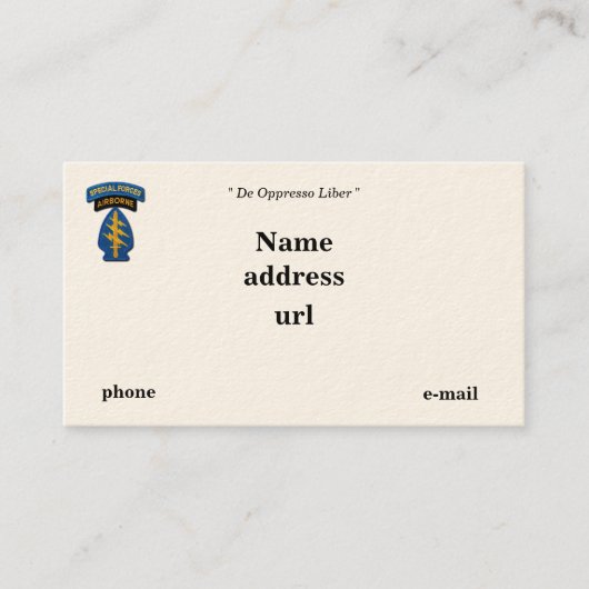 Special Forces Green Berets Rangers SFG SF Patch Visitekaartje (Voorkant)