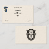 Special Forces Green Berets Rangers SFG SF Patch Visitekaartje (Voorkant / Achterkant)