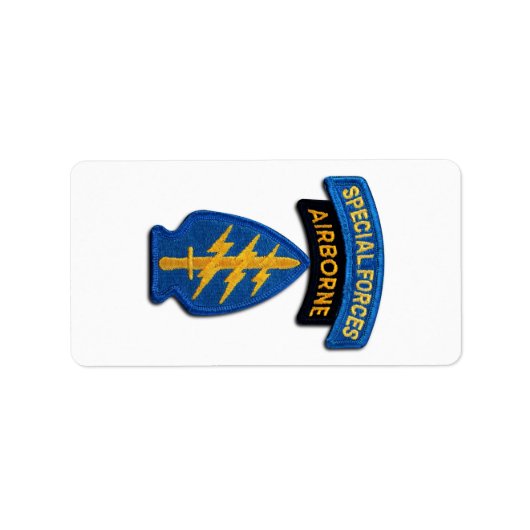 Special Forces green Berets SF SFG SOF Veterans Etiket (Voorkant)