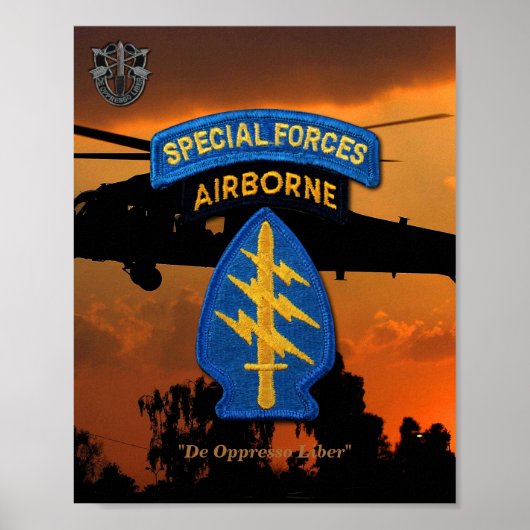 Special Forces Green Berets SF SFG Veterans Vetera Poster (Voorkant)