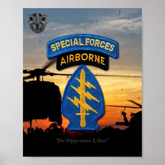 Special Forces Green Berets SF SFG Veterans Vetera Poster (Voorkant)