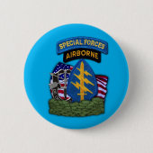 Special Forces Green Berets Veteranen Ronde Button 5,7 Cm (Voorkant)