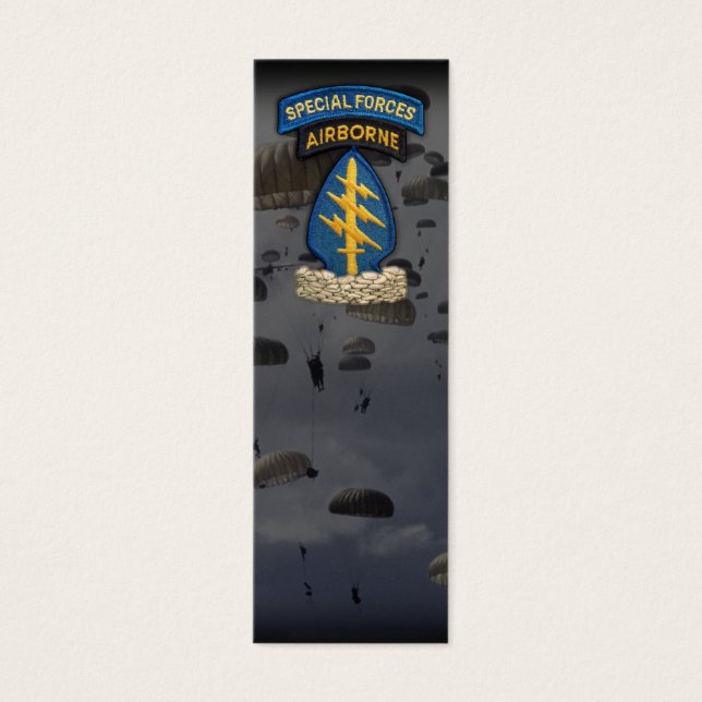 Special Forces Groene Baretten Patch Bookmarkers Mini Visitekaartjes (Voorkant)