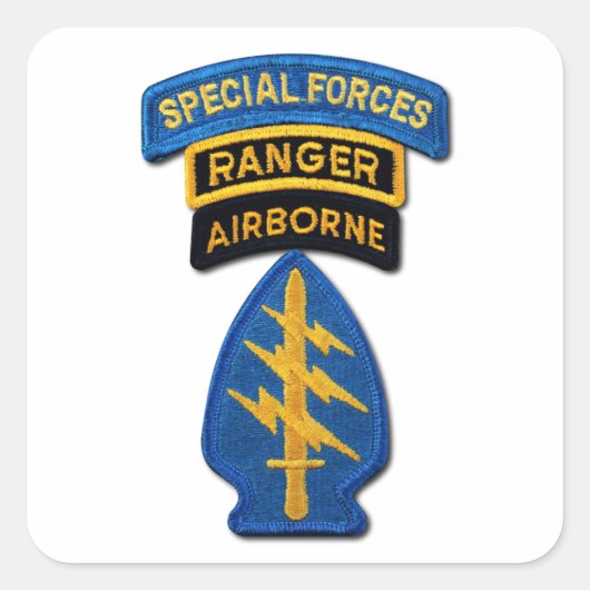 Special Forces Group Green Berets SF SOF SFG SOC Vierkante Sticker (Voorkant)