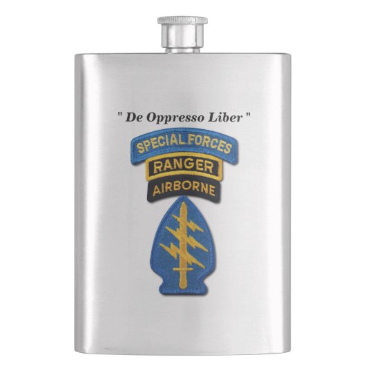 Special Forces Group Green Berets SFG SF LRRP Vets Heupfles (Voorkant)