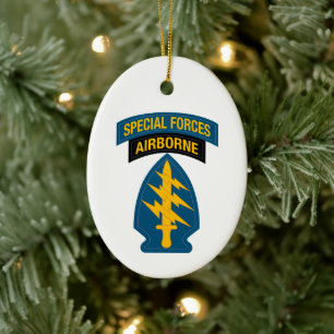 Special Forces insignia Airborne Tab Keramisch Ornament
